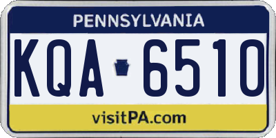 PA license plate KQA6510
