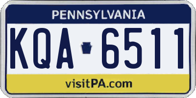PA license plate KQA6511