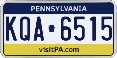 PA license plate KQA6515