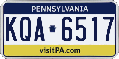 PA license plate KQA6517