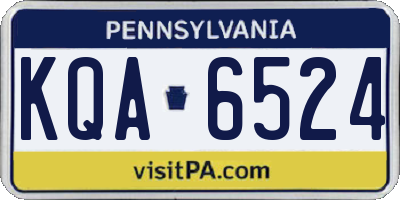 PA license plate KQA6524