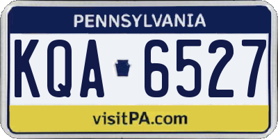 PA license plate KQA6527