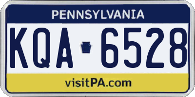 PA license plate KQA6528
