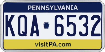 PA license plate KQA6532