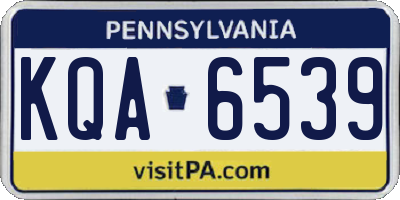 PA license plate KQA6539
