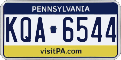 PA license plate KQA6544