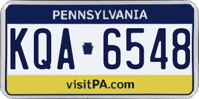 PA license plate KQA6548