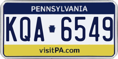 PA license plate KQA6549