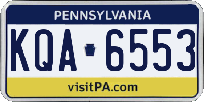 PA license plate KQA6553