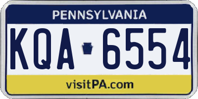 PA license plate KQA6554