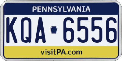PA license plate KQA6556