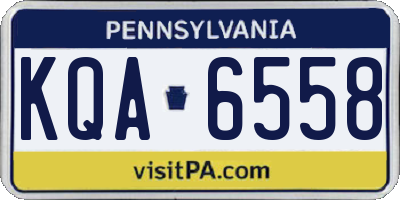 PA license plate KQA6558