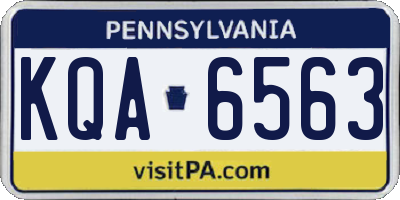 PA license plate KQA6563