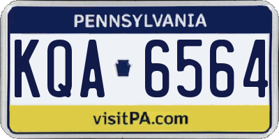 PA license plate KQA6564