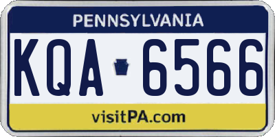 PA license plate KQA6566