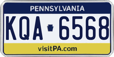 PA license plate KQA6568