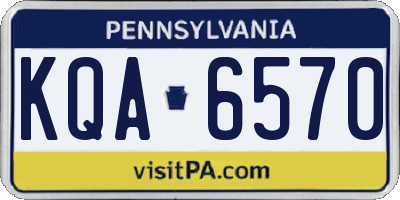PA license plate KQA6570