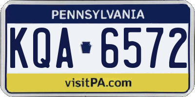 PA license plate KQA6572