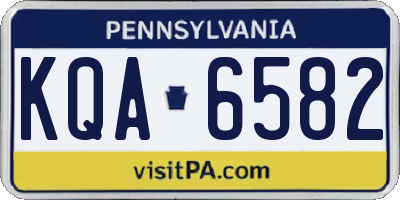PA license plate KQA6582