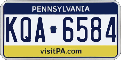 PA license plate KQA6584