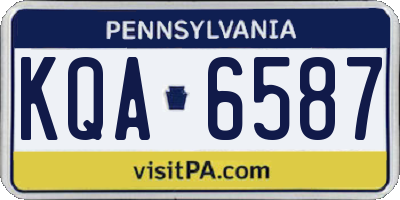 PA license plate KQA6587