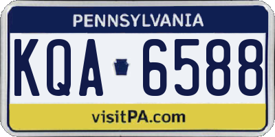 PA license plate KQA6588