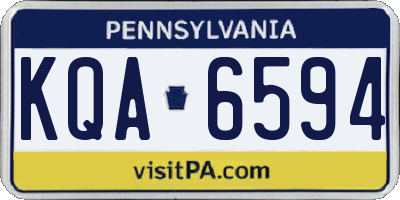 PA license plate KQA6594