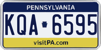 PA license plate KQA6595