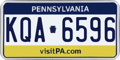 PA license plate KQA6596