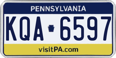 PA license plate KQA6597