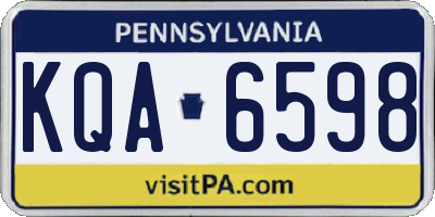 PA license plate KQA6598