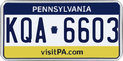 PA license plate KQA6603