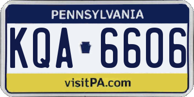 PA license plate KQA6606
