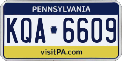 PA license plate KQA6609