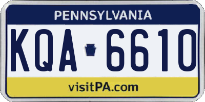 PA license plate KQA6610