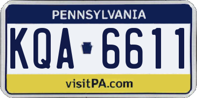PA license plate KQA6611