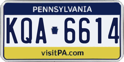PA license plate KQA6614