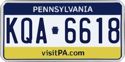 PA license plate KQA6618