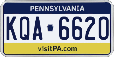 PA license plate KQA6620