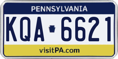 PA license plate KQA6621