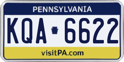 PA license plate KQA6622