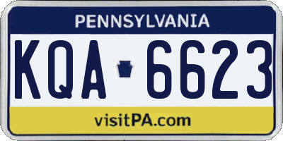 PA license plate KQA6623