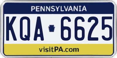 PA license plate KQA6625