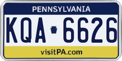 PA license plate KQA6626