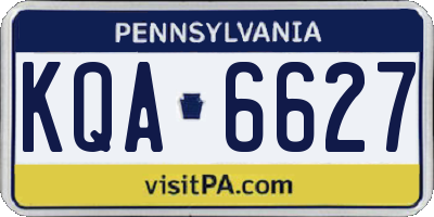 PA license plate KQA6627