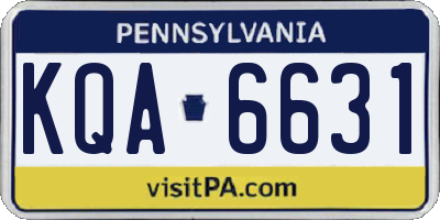 PA license plate KQA6631