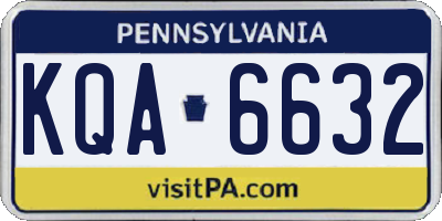 PA license plate KQA6632