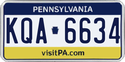 PA license plate KQA6634
