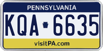 PA license plate KQA6635