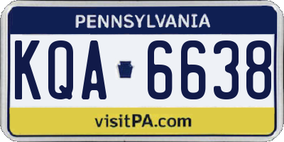 PA license plate KQA6638